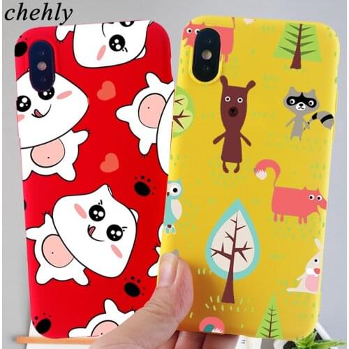 New Phone Case for IPhone 6s 7 8 11 Plus Pro X XS MAX XR Cartoon Graffiti Cases Soft Silicone Fitted TPU Back Cover Accessories