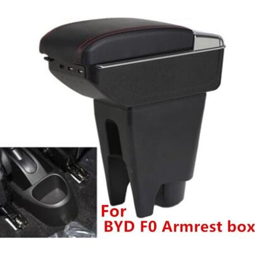 For BYD F0 Armrest box central Store content box with cup holder ashtray with USB interface