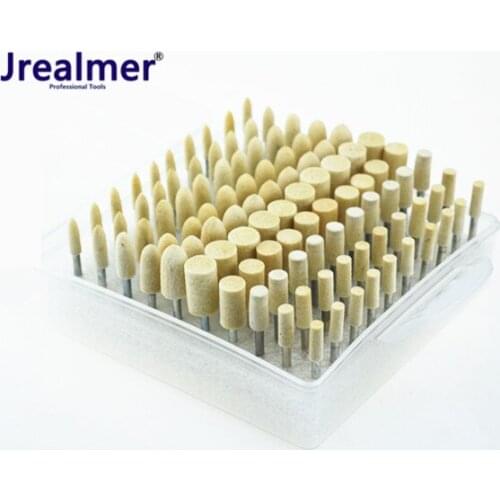 100 pieces Assorted DIY Wool Felt Mounted Point Precision Felt Buffing Wheel Dremel Burrs Felt Buffing Wheel Dremel Rotary Tools