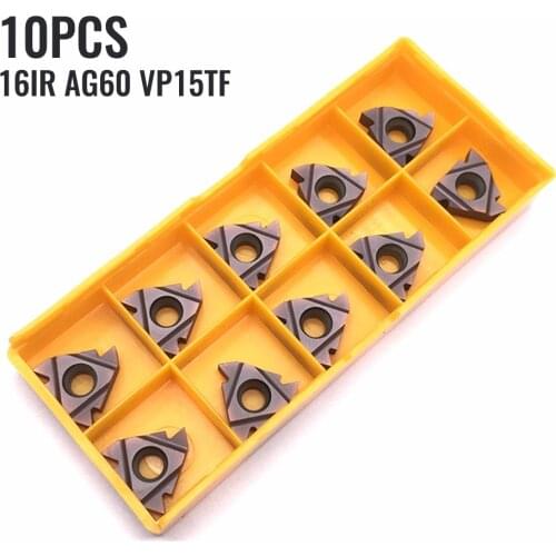 Turning Carbide Inserts 10pcs 16IR AG60 CNC Carbide Insert Kit Lathe Pack