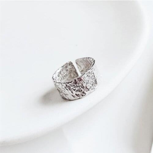 Sole Memory Simple Creative Irregular Texture Branch 925 Sterling Silver Female Resizable Opening Rings SRI380