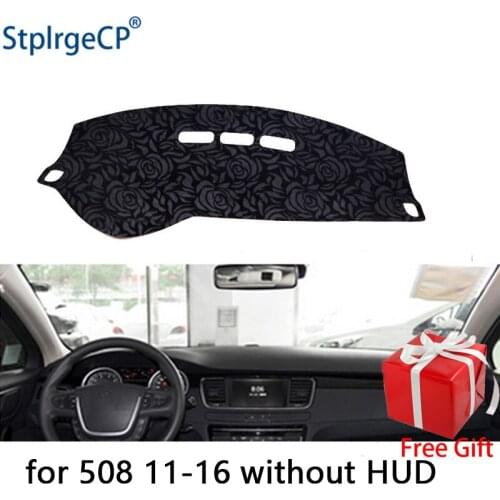 Latest Rose Pattern Non-slip Car Dashboard Cover Dash Mat Pad DashMat ANti-UV Car Sticker for peugeot 508 2011-2016 Car Styling