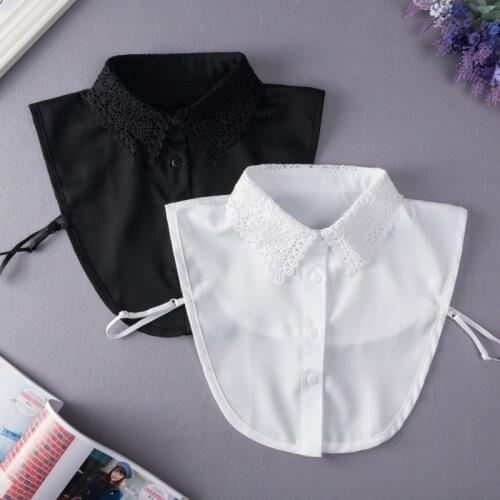 Adult Women Shirt Fake Collar Neckwear Tie Vintage Shirt Detachable Collar False Collar Lapel Blouse Top Clothes Decorative