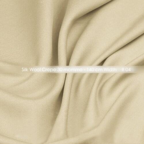Silk Wool Crepe Fabric140cm width 30mm/35%Silk+65%Natural Silk Fabric Suits Plush Fabric Wedding Party Dress Fabric 04Champagne