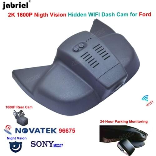 2K 1600P Hidden Wifi Car Dvr Dash Cam Cameras 24-Hour Paking Monitoring Driving Recorder For Ford Focus mk4 2018 2019 2020 2021