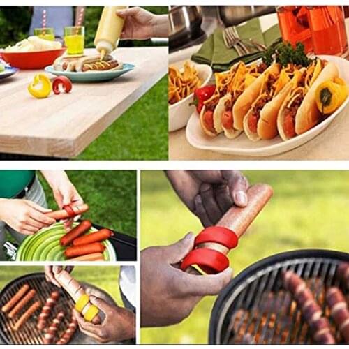 2 Pcs Barbecue Hot Dog Sausage Cutter Rotation Cut BBQ Hot Dog Slicer Wiener Slice Tool Sets Sausage knife Tool Kitchen