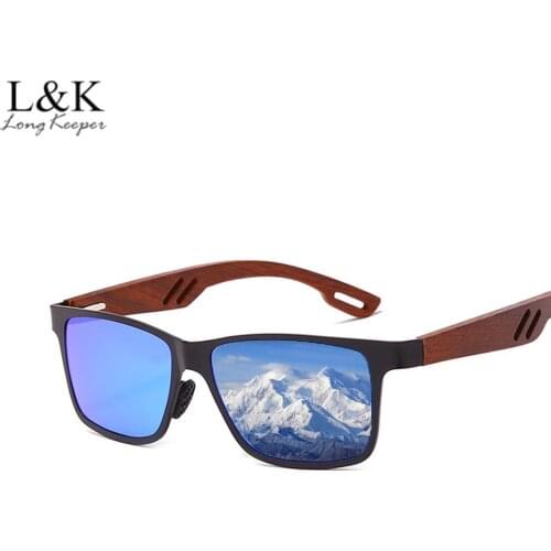 LongKeeper Men Polarized Wood Bamboo Sunglasses Women Brand Designer Mirror Lens Sun Glasses Fashion UV400 Eyewear Accessories