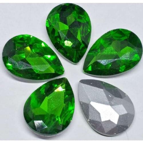 Emerald Drops Crystal Glass Sewing Rhinestones Pointback DIY Wedding Dress and Bag 6*8 7*10 10*14 13*18 18*25 20*30 4*6