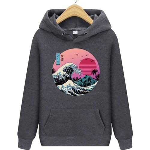 High Quality Men Sweatshirt Great Retro Wave Japanese Anime Hoodie Fashion Casual Tracksuit Sportswear fitness Streetwear
