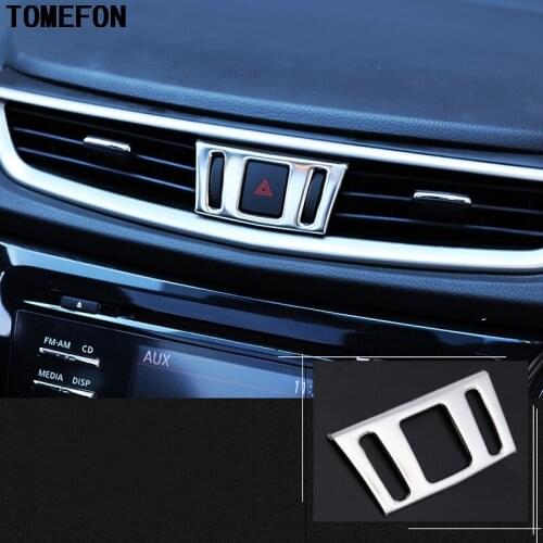 TOMEFON Stainsteel For Nissan X-Trail Xtrail X trail T32 2013+ Qashqai J11 2014+ Murano Center Console Air Vent Outlet Cover