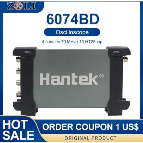 USB Oscilloscopes Hantek6074BD USB Oscilloscopes 4 Channels 70Mhz Osiclloscope Digital PC Handheld Osciloscopio + 25Mhz Signal G