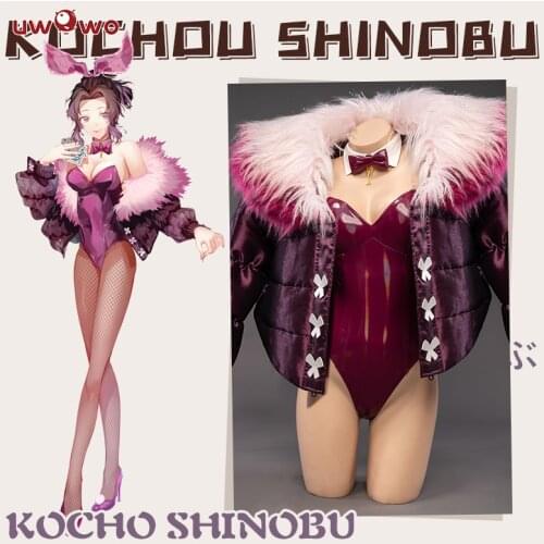 Uwowo Demon Slayer: Kimetsu no Yaiba Shinobu Kocho Bunny version Cosplay Demon Slayer Sexy Bodysuit Cute Rabbit Cosplay