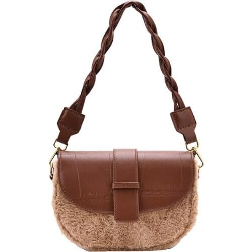 Vintage Oval Bag PU Luxury Brand Handbag Shoulder Bag For Fashion Soft Women Bag Wide Strap Crossbody Bag