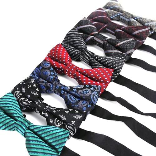 Jacquard Men Bowtie Polyester Shirts Bow Tie For Men Business Wedding Bowknot Adult Stripe Bow Ties Vestidos Gravata Borboleta
