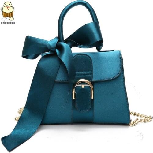 Beibaobao lady shoulder bag European and American fashion bow velvet Fashion Solid Color Female Handbags