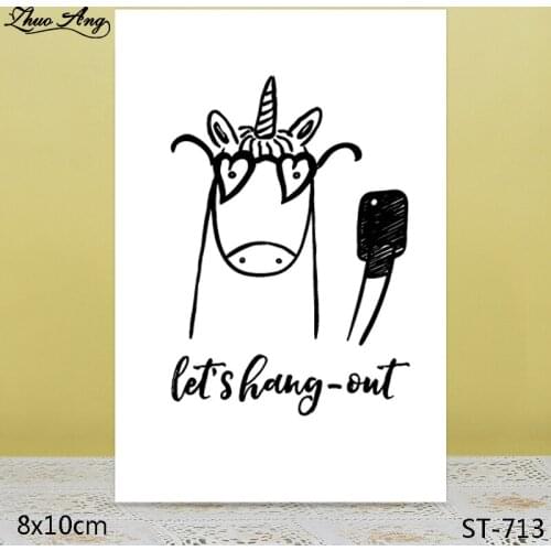 ZhuoAng Unicorn/Zebra Clear Stamps/Seals For DIY Scrapbooking/Card Making/Album Decorative Silicon Stamp Crafts