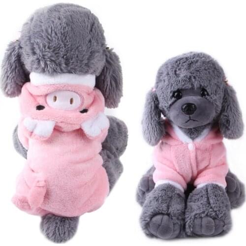 Winter Pet Dog Clothes Warm Puppy Kitten Coat Jacket For Small Medium Dogs Pink Pig Cosplay Costume For Chihuahua Yorkshire