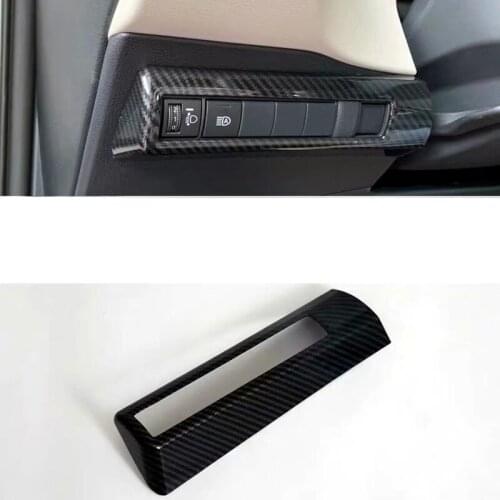 For TOYOTA Corolla 2019 1PC Carbon Fiber ABS Chrome Car Headlight Adjustment Cover Trim Molding Car Styling Accessories