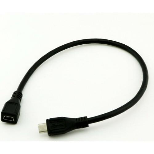 1pcs USB 2.0 Mini B 5-Pin Female to Micro Male Data Charger Converter Adapter Cable 30cm