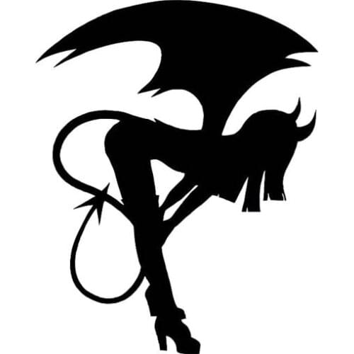 10.1*12.6CM Naughty Demon Girl Vinyl Zero Defect Decal Fashion Design High Quality Car Sticker Black/Silver C20-0528