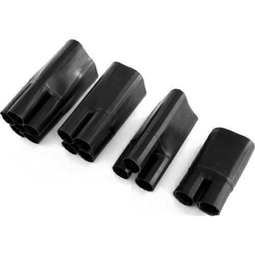 2Core 25-50mm²Heat Shrinkable Cable Terminal Head With Glue 1KV Black Shrink Branch-3/5Piece
