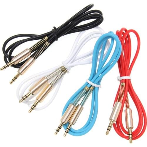 AUX Cord Spring Cable for IPhone Car Headphone Speaker Jack To Jack Audio Cable 3.5mm Male To Male AUX Cable Wholesale 500pcs