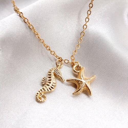 Bohemian Creative Seahorse Starfish Bracelet Charming Womens Gold Silver Color Hand Chain Pendant Fashion Beach Party Jewelry