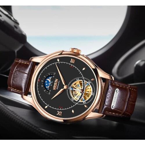 NESUN Automatic Mechanical Hollow Watch Men Waterproof Top Luxury Brand Sports Watches Mens Fashion Wrist Watch Montre Homme