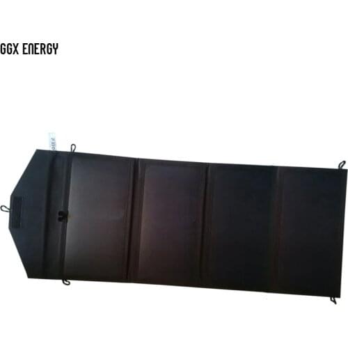 GGX ENERGY 28W 5V Foldable Waterproof Outdoor Solar Battery Charger with SunPower Solar Panel for iPhone 8/X/7 iPad Smart Phones