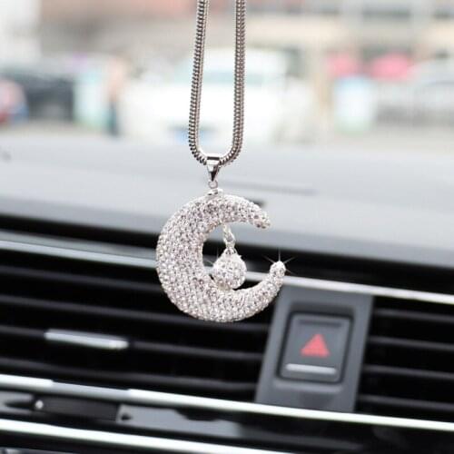 Crystal Ball moon star love heart Car Pendant Decoration Charm Bling Ornament Hanging Woman girl gift car accessories interior