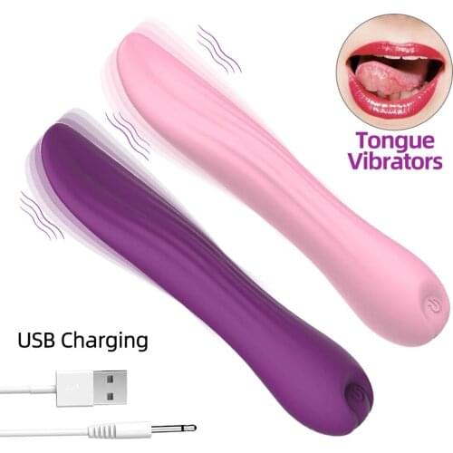 Powerful Tongue licking Clit Vibrator Vibrating Nipple Sucking Blowjob Clitoris Stimulator Etotic Sex Toys for Women Masturbate