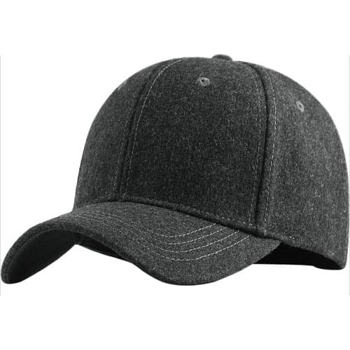 60-68cm extra large size wool baseball cap male winter outdoors fitted felt hat big bone man oversize woolen sport caps