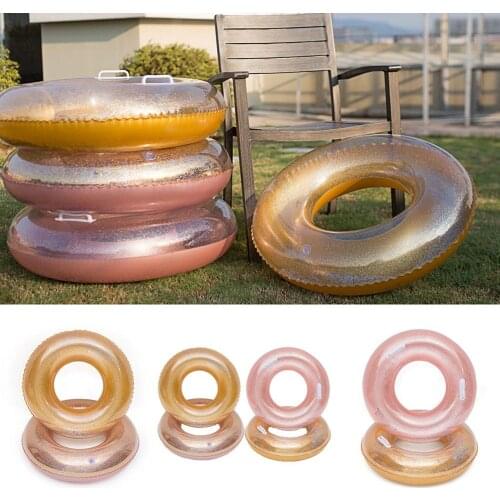 Inflatable Adult Children Sequins Round Swimming Ring Pool Float Circle Glitters Buoy Circle Water Party Supplies Water Fun Toys