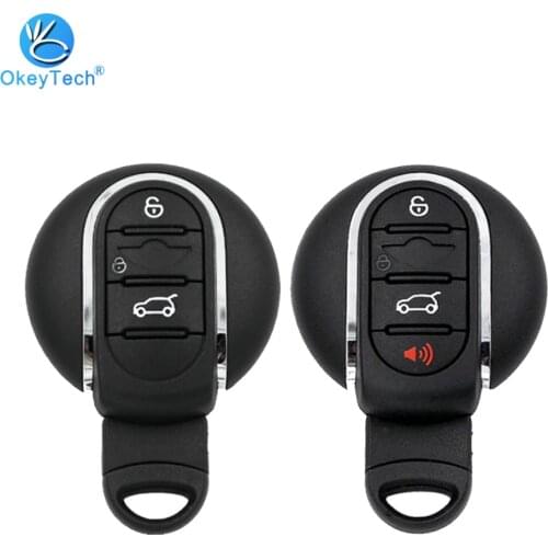 OkeyTech for Bmw Mini Cooper R56 Car Key Shell Fob Replacement Cover Case Housing 2 3 Button Insert Uncut Blank Emergency Blade