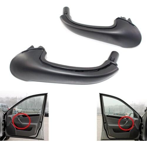 FRONT Pair LEFT+ RIGHT Grip Door Pull Handle Black for Mercedes C Class W203 2003-2007 ABS 20381015519116, 20381016519116