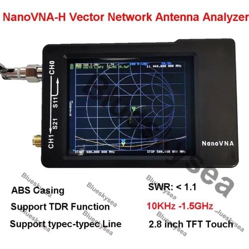 NanoVNA-H Portable Handheld Vector Network Analyzer 10KHz-1.5GHz Digital Display Touching Screen Shortwave MF HF VHF UHF Analyze