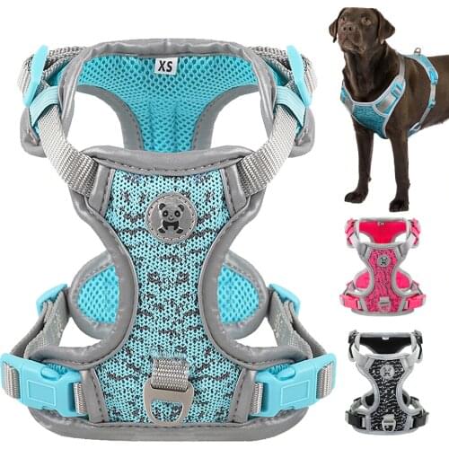 Dog Harness Large Nylon Breathable Big Dog Puppy Harness Vest Pet Harnesses for Small Medium Dogs Pitbull Boston Terrier