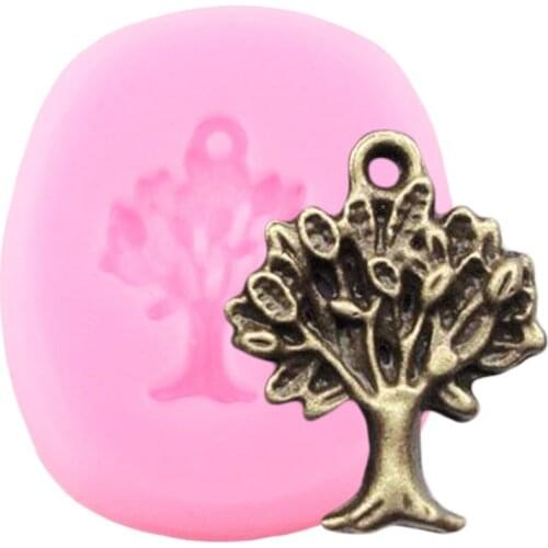 Life Tree Cake Border Silicone Mold Party Cupcake Topper Fondant Mould Cake Decorating Tools Candy Polymer Clay Chocolate Molds