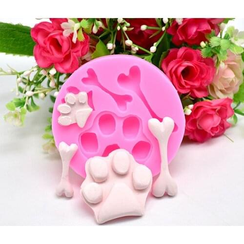 Bone Shape Silicone Mold Dog Cat Bear Paw Baking Mould DIY Fondant Cookie Pastry Cake Decorating Tools Kitchen Accessories