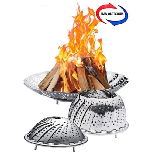 Garden Backyard Heating Fire Pit Stainless Steel Outdoor Camping Campfire Firepit Foldable BBQ Grill Foldable Firepit