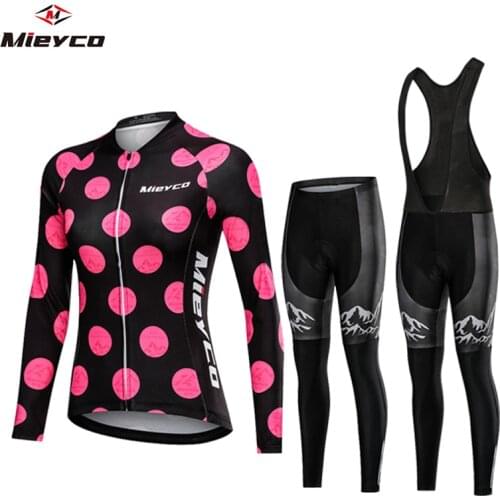 Mieyco Go Pro Bike Woman Clothing Mountain Bike Cycling Jersey Set Womens Jumpsuit Cycling Bib Pants Suit Mtb Bike Team Clothes