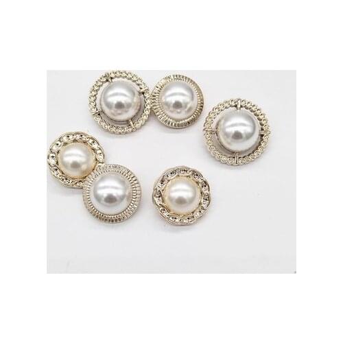 ZMASEY 10Pcs exquisite resin pearl small fragrance style clothing buttons, DIY handmade needlework sewing coat decorative button