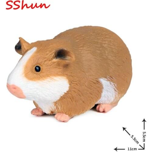 11*5.5*5.5CM Children Cognitive Simulation Solid Wild Animal Model Toys Guinea Pigs Guinea Pigs Striped Squirrels Sunflower Or