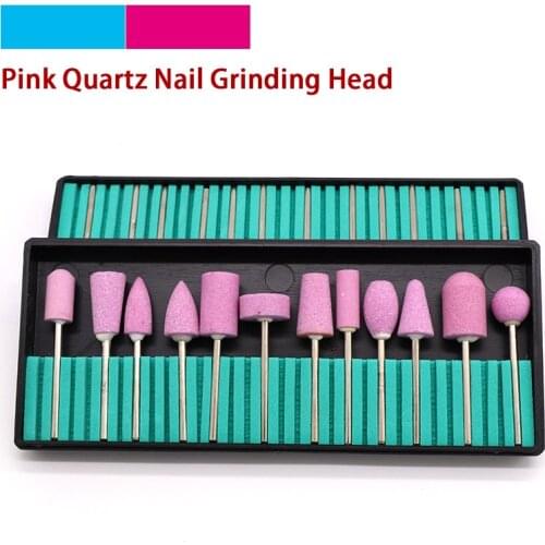 12PCS Quartz Scrubs Stone Polishing Grinding Head Nail Drill Bits Kits Electric Points Ceramic Bit Machine Art Tools Nozzle