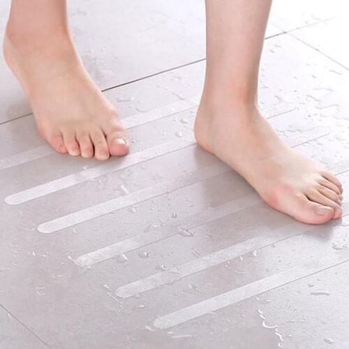 12PCS Non-slip Shower Strip Transparent Wavy Non-slip Sticker Bathtub/Step/Baby Anti-fall Purpose High Strength Paste Safety Tap