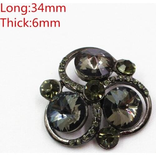 1651822,1pcs/Lot 34mm Rhinestone inlaid metal buttons flower Clothing accessories Jewelry Accessories diy