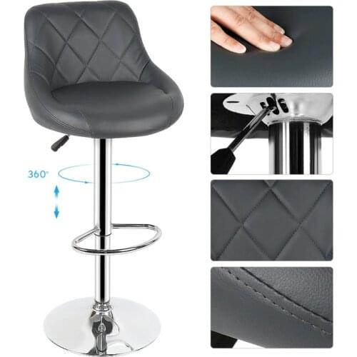 2PCS/Set Kitchen Leather Bar Chair Stools Swivel Bar Height Adjustable Modern Home Pneumatic Leisure Hand Hold Bar Chairs HWC
