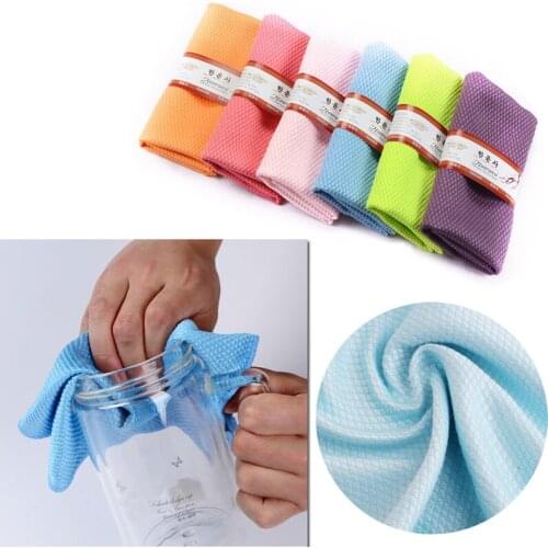 3Pcs Water Kitchen Absorbable Cleaning Glass Cloth Wipes Table Window 30 * 40CM