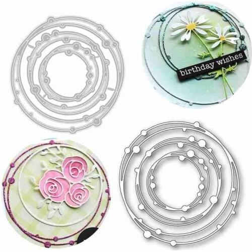 3D Spotty Line Circle Nesting Frame Metal Cutting Dies For DIY Scrapbooking Album Decorative Embossing Craft Dies Cut