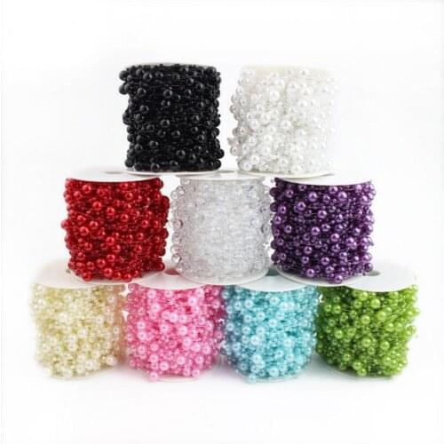 5meters/bag ABS Imitation Pearl Beads Chain Trim for DIY Wedding Party Decoration & Jewelry Findings Craft Headband Z267